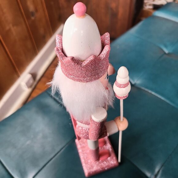 Pink Christmas Nutcracker Soldier Wooden Statue Holiday Decor Xmas Decoration - Picture 15 of 15